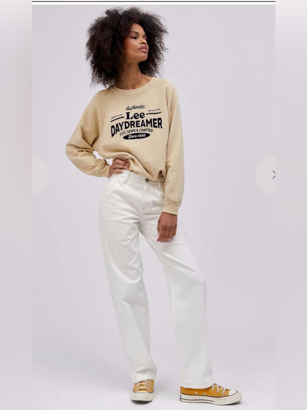 Lee x Daydreamer Women's off white cargo Straight-Leg Jeans denim 26 x 29 NEW